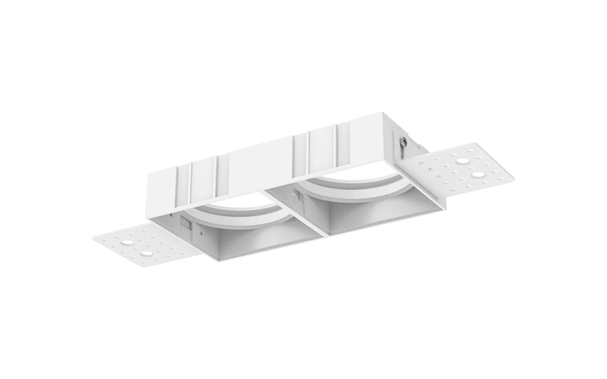 M9742  Sunrise 2 x 14W Rectangular Recessed  Spotlight,White outer frame,Cutout:150x75mm, 3yrs Warranty